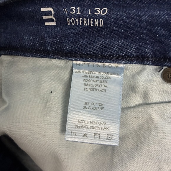 Mott & Bow Boyfriend Jeans Women's Size W 31 x L 30 Blue Denim Cotton Blend - Picture 2 of 9